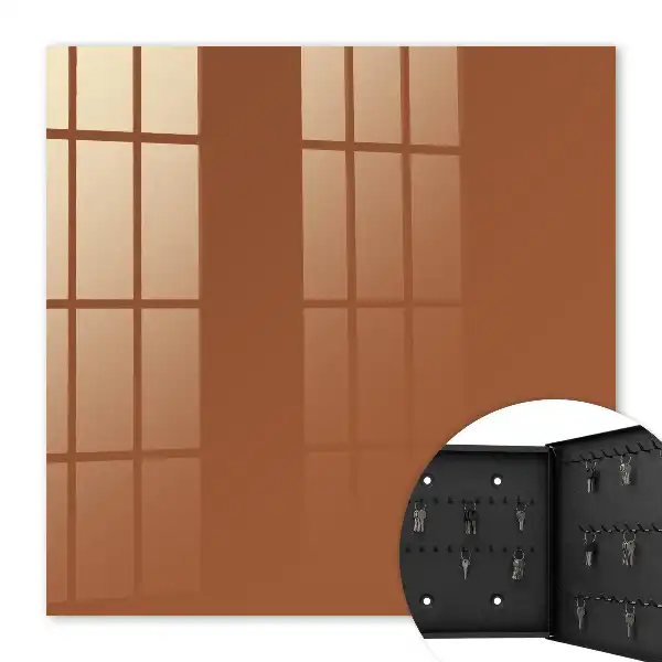 Key box for home Dark orange brown motif