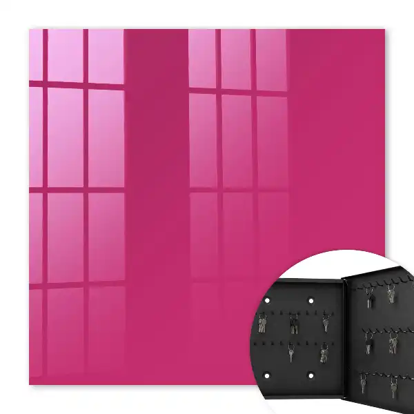 Wall mounted key box Intense pink fuchsia minimalism