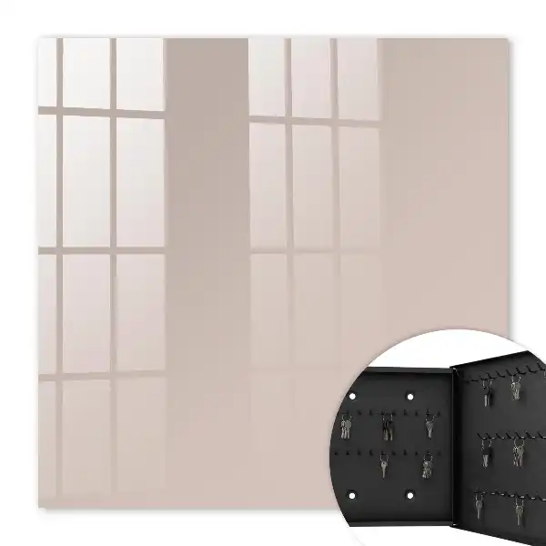 Wall mounted key box Warm muted beige calming elegance