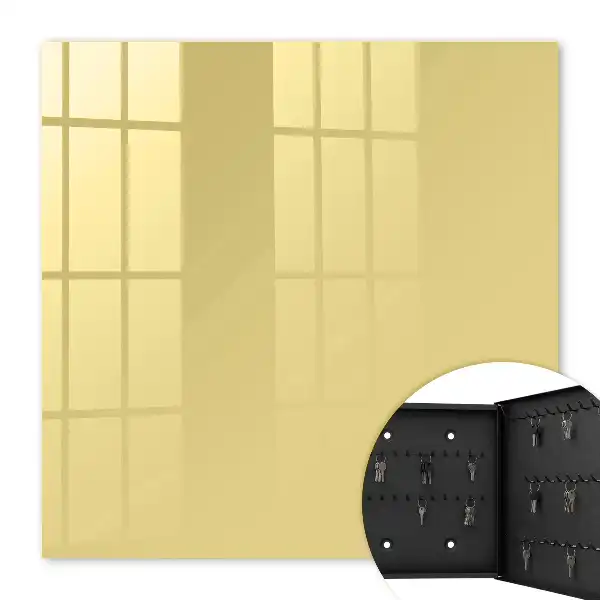 Wall mounted key cabinet Pastel yellow minimalist style