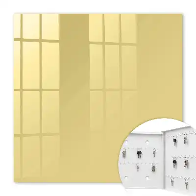 Wall mounted key cabinet Pastel yellow minimalist style