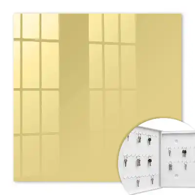 Wall mounted key cabinet Pastel yellow minimalist style