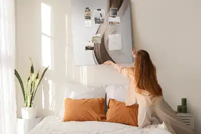 Abstract wave cork note board