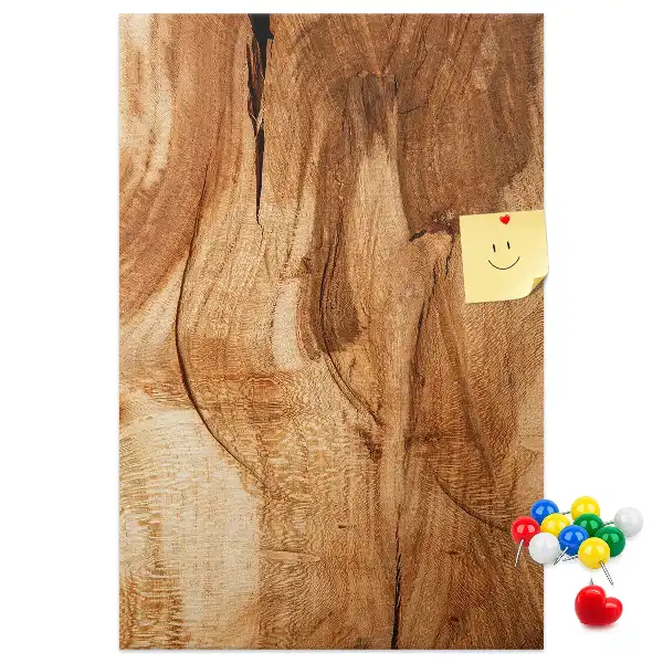 Wall cork memo board with natural wood texture