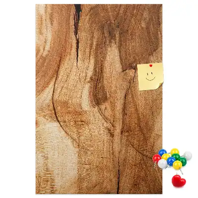 Wall cork memo board with natural wood texture