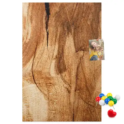 Wall cork memo board with natural wood texture