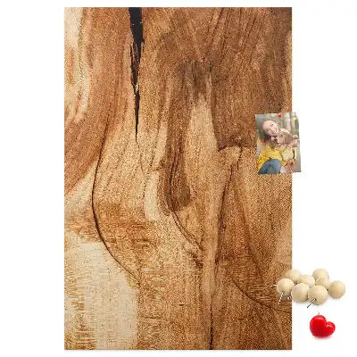 Wall cork memo board with natural wood texture