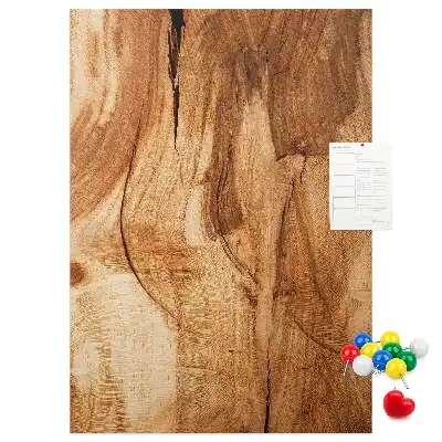 Wall cork memo board with natural wood texture