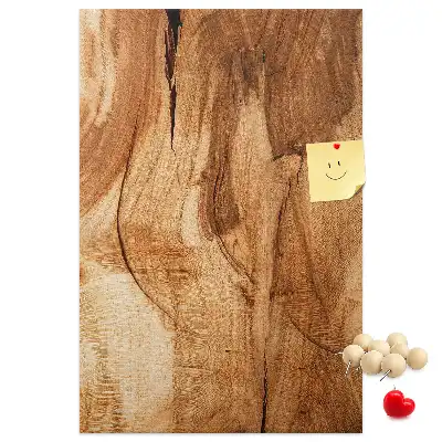Wall cork memo board with natural wood texture
