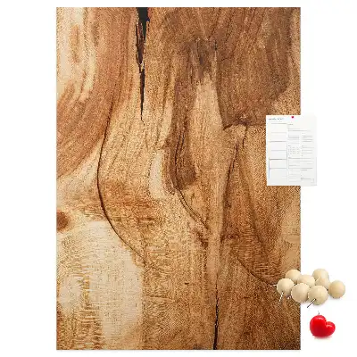 Wall cork memo board with natural wood texture