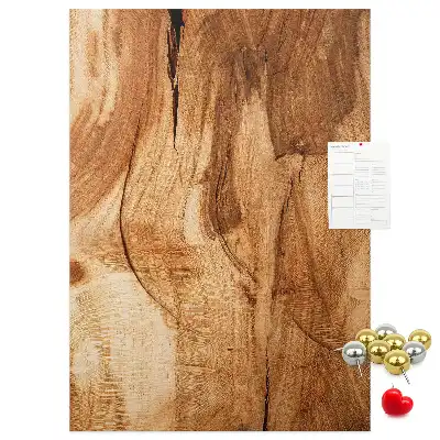 Wall cork memo board with natural wood texture