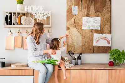 Wall cork memo board with natural wood texture