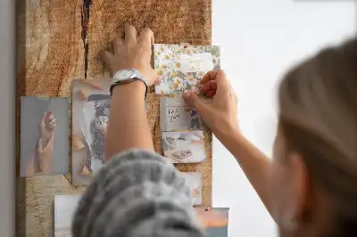 Wall cork memo board with natural wood texture