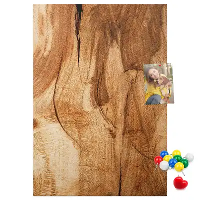 Wall cork memo board with natural wood texture