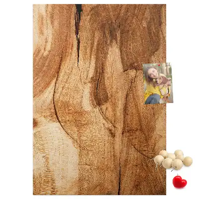 Wall cork memo board with natural wood texture