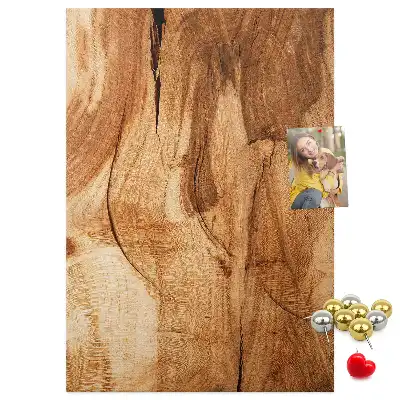 Wall cork memo board with natural wood texture