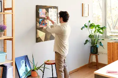 Cork pin board with three-dimensional abstraction print