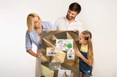Cork pin board with three-dimensional abstraction print