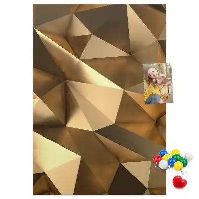 Cork pin board with three-dimensional abstraction print