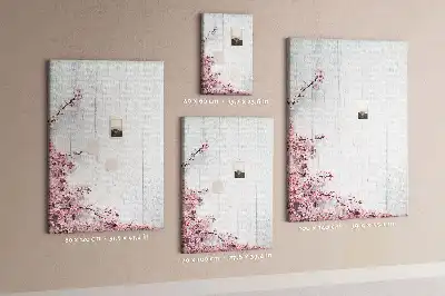 Floral pattern cork note board on wood