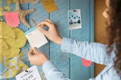 Wall cork memo board with beach elements