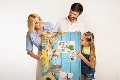 Wall cork memo board with beach elements