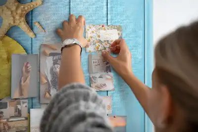 Wall cork memo board with beach elements