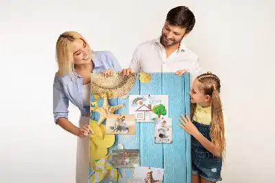 Wall cork memo board with beach elements