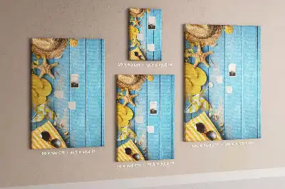 Wall cork memo board with beach elements