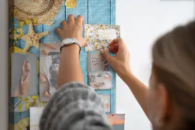 Wall cork memo board with beach elements