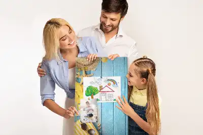Wall cork memo board with beach elements