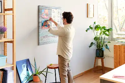 Light pastel cork wall memo board