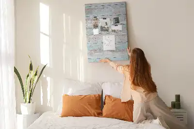 Light pastel cork wall memo board