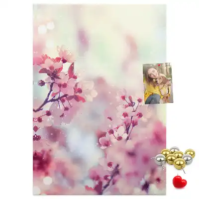 Cork Note Board Spring flowers