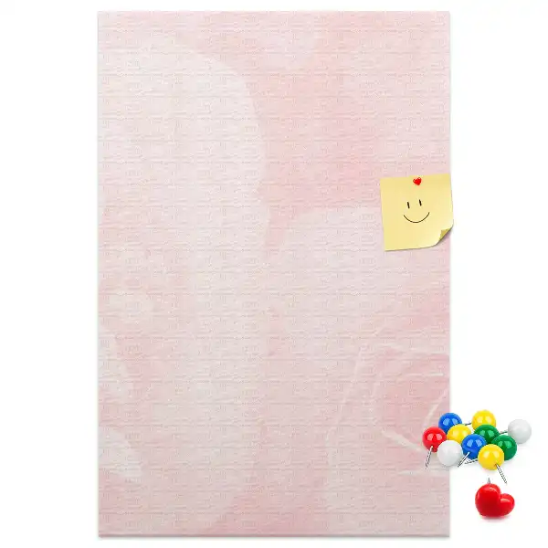 Red Roses Flowers Wall Cork Memo Board