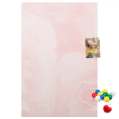 Red Roses Flowers Wall Cork Memo Board