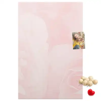 Red Roses Flowers Wall Cork Memo Board