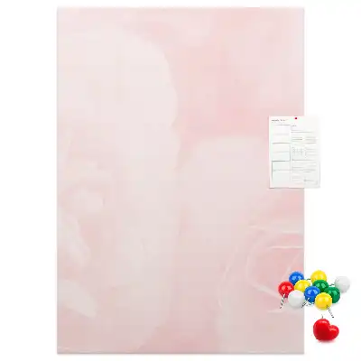 Red Roses Flowers Wall Cork Memo Board