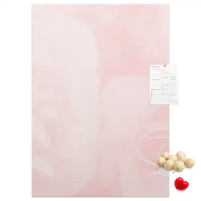 Red Roses Flowers Wall Cork Memo Board