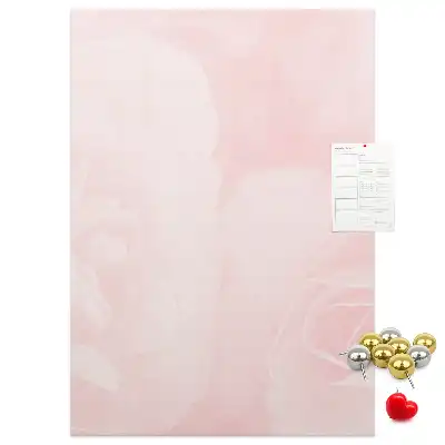 Red Roses Flowers Wall Cork Memo Board