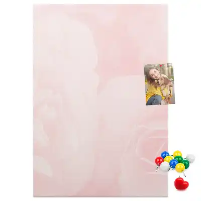 Red Roses Flowers Wall Cork Memo Board