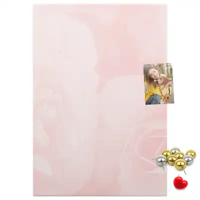Red Roses Flowers Wall Cork Memo Board