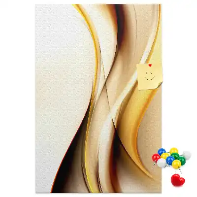 Cork pin board Abstraction with a golden wave