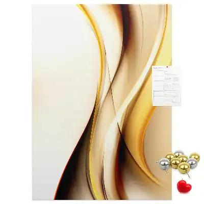 Cork pin board Abstraction with a golden wave