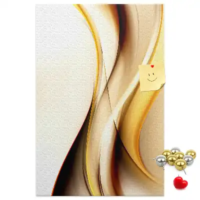 Cork pin board Abstraction with a golden wave