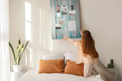 Aged retro wood wall cork memo board