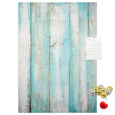 Aged retro wood wall cork memo board
