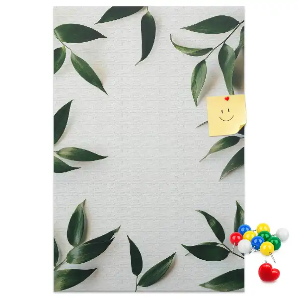 Cork Pin Board with Green Leaf Finial