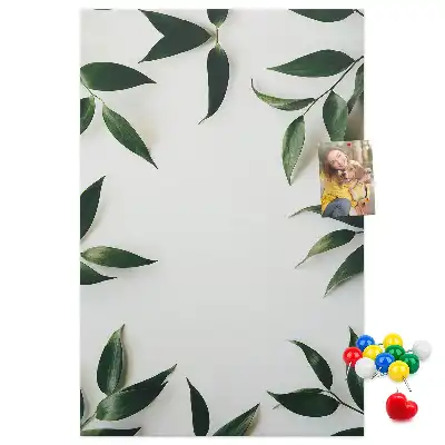 Cork Pin Board with Green Leaf Finial
