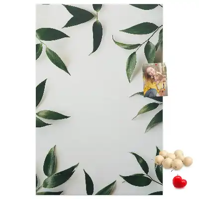 Cork Pin Board with Green Leaf Finial